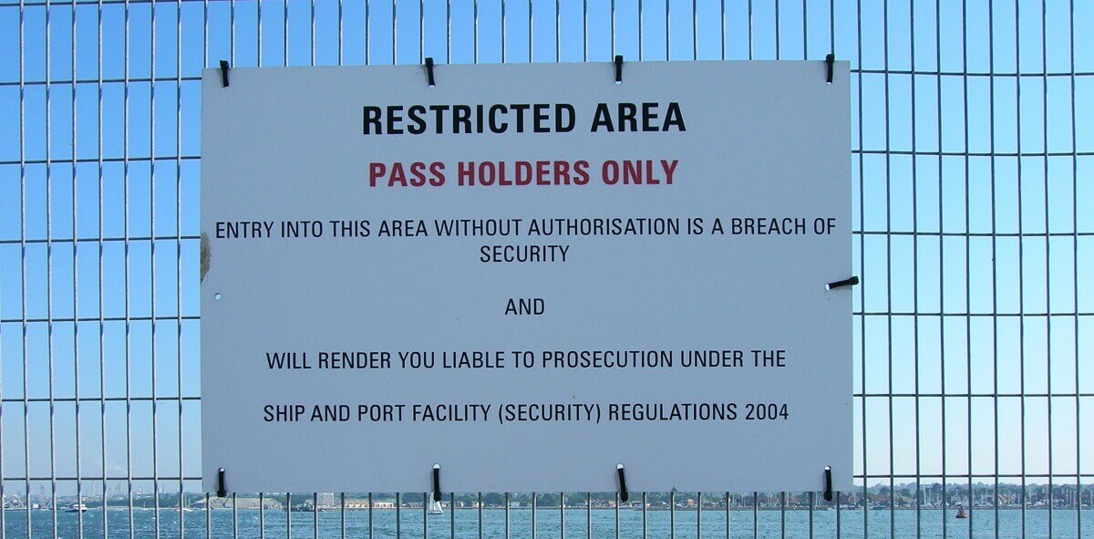 ISPS-code-security-seals Beveiligd gebied
