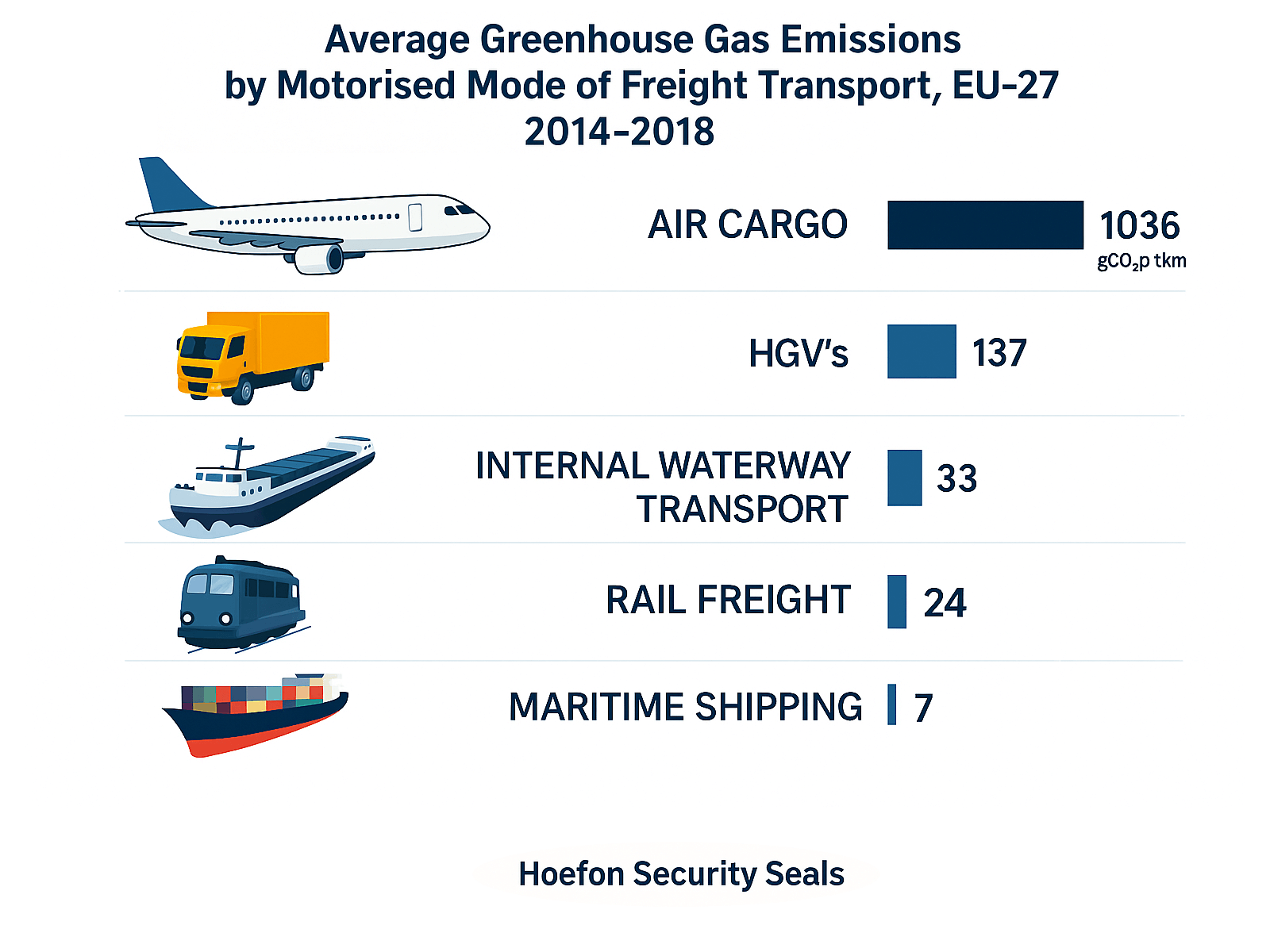 Average-greenhouse-gas-emissions-by-motorized-freight Gemiddelde CO2-uitstoot per vervoersmethode